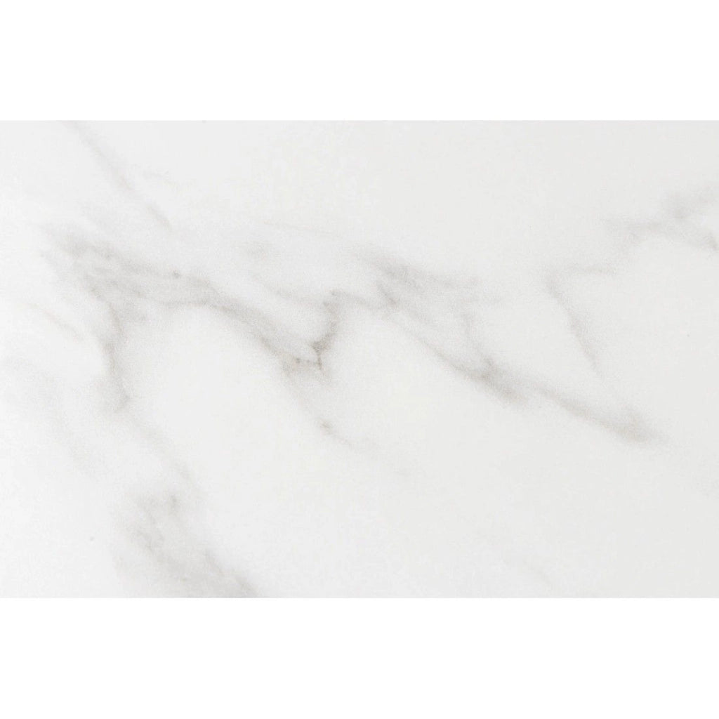 Tavolo da pranzo HEXA 160 cm – Piano in ceramica effetto marmo bianco e struttura in metallo nero