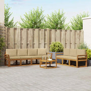 Set di divani da esterno con cuscino 8 pcs Naturale e Beige