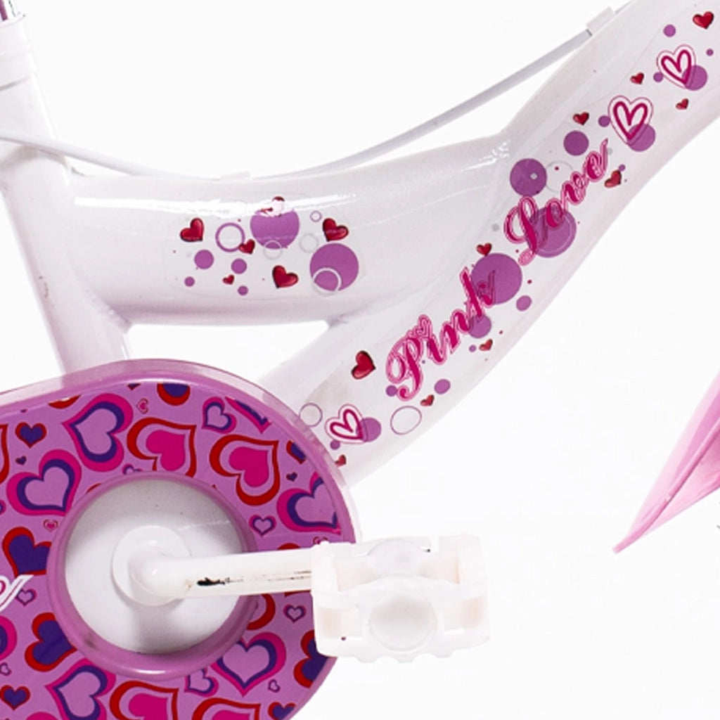 SCH PINK LOVE 12", bicicletta per bambini, adatta a bambini tra i 3 e i 5 anni, per altezza tra 85 e 105 cm, cestino, ca
