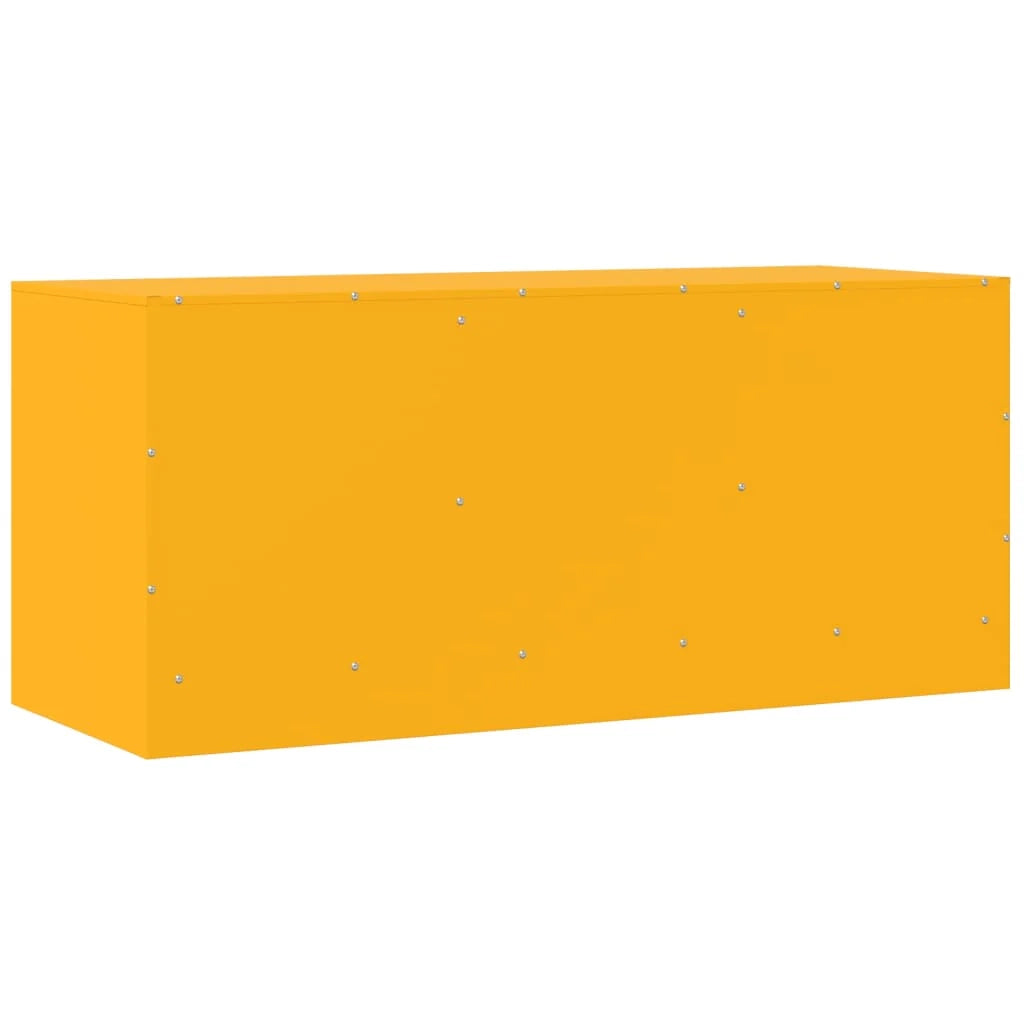 Mobile TV multimediale mensola TV credenza TV sala da pranzo soggiorno camera da letto giallo senape 99 x 39 x 44 cm acciaio giallo 02_0027674