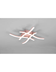 Plafoniera Moderna Design Hashtag Route Oro Rosa Led 4000k Trio Lighting