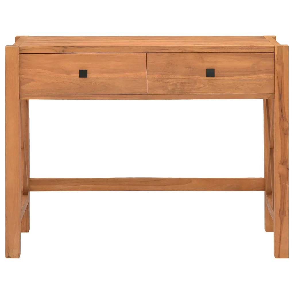 Scrivania con 2 Cassetti 100x40x75 cm Legno di Teak Riciclato cod mxl 71515