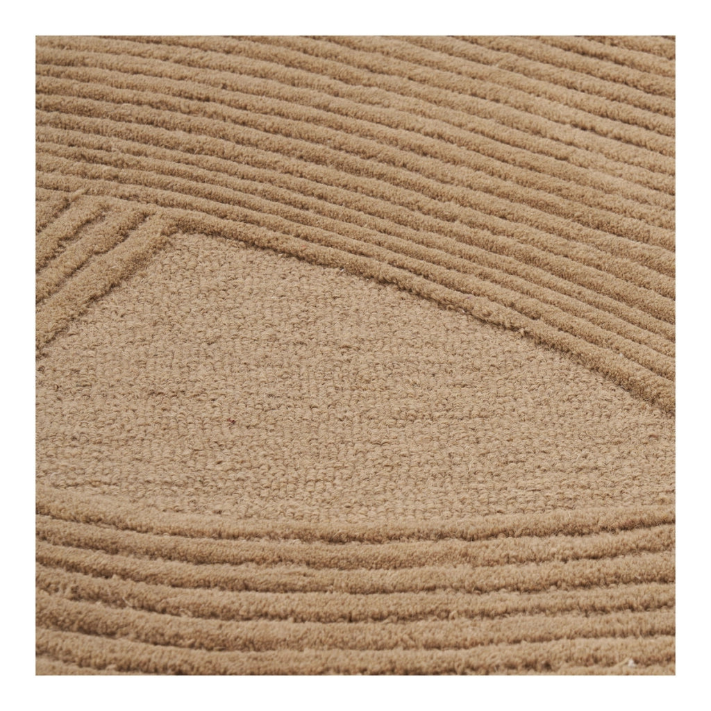 Tappeto Rettangolare Pune, Marrone, Lana, 160x230x0,5 cm