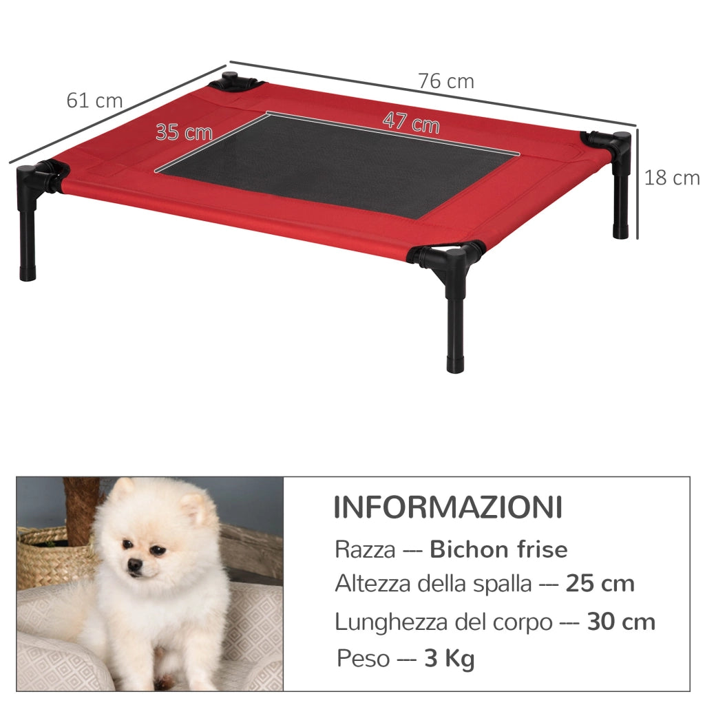 Brandina per Cani e Gatti 76x61x18 cm in Tessuto Oxford Rosso