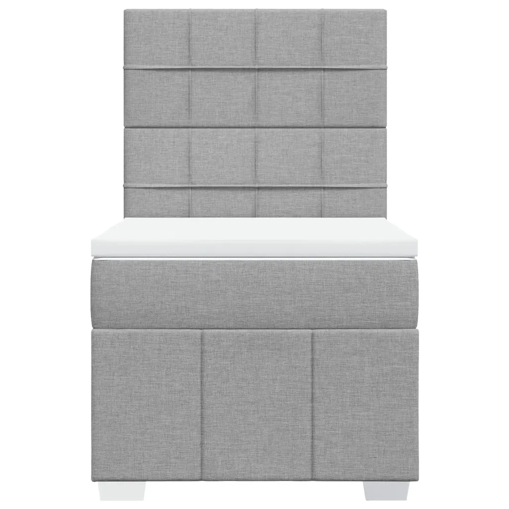 Giroletto a Molle con Materasso Grigio Chiaro 80x200 cm Tessuto