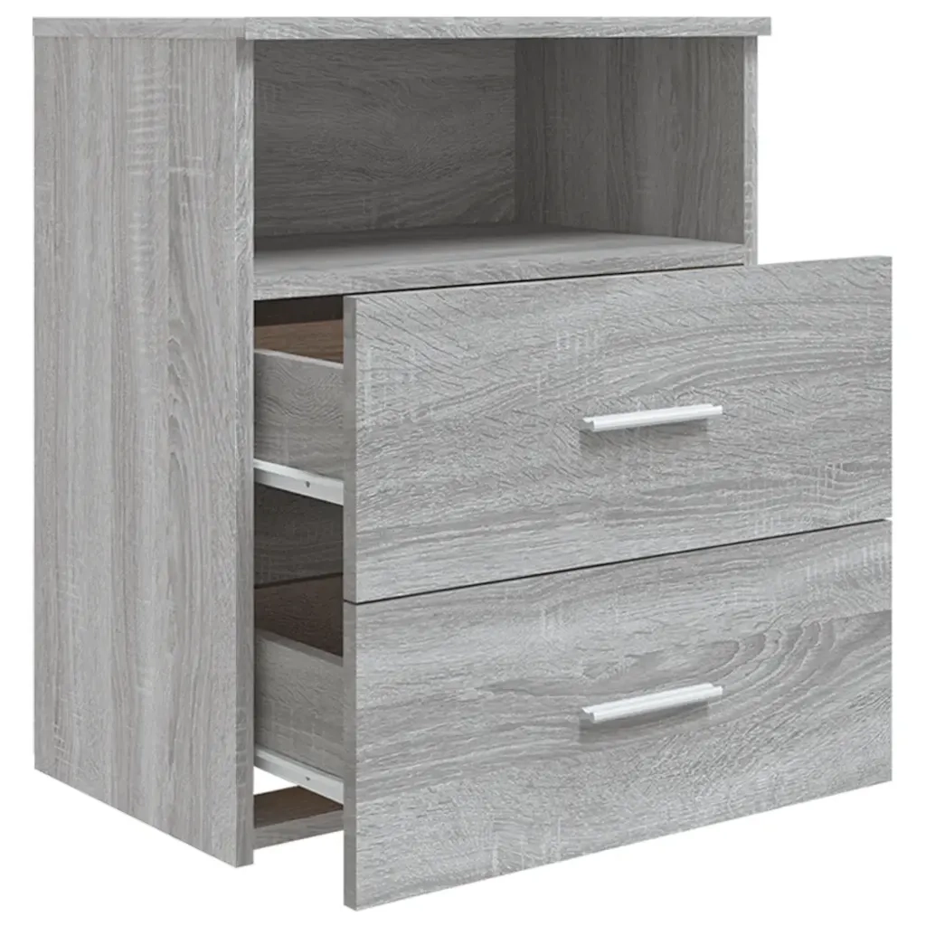 Comodini 2 pz Grigio Sonoma 50x32x60 cm 815861