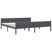 Giroletto senza Materasso Legno Massello Pino Grigio 200x200 cm 322130