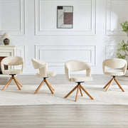 Sedie da Pranzo Girevoli Retro Set 2 ¨C MINIMAL ¨C Struttura Crema, Gambe Massello, Schienale Curvo