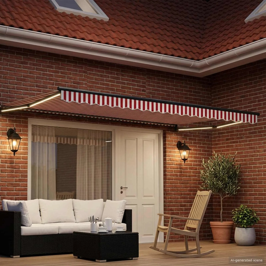 Tenda retrattile manuale con LED 5 x 3 m 3419502