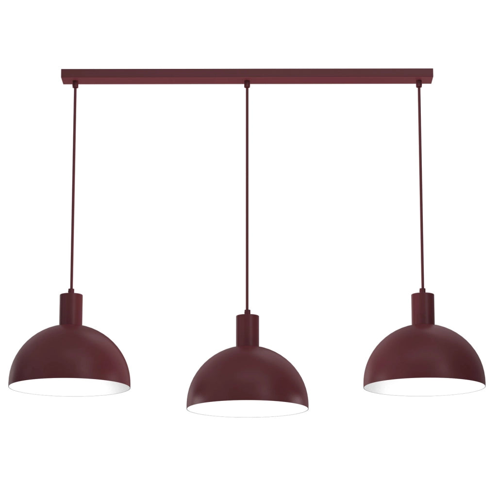 Lampada a sospensione Handa 3xE27 bordeaux Luminex