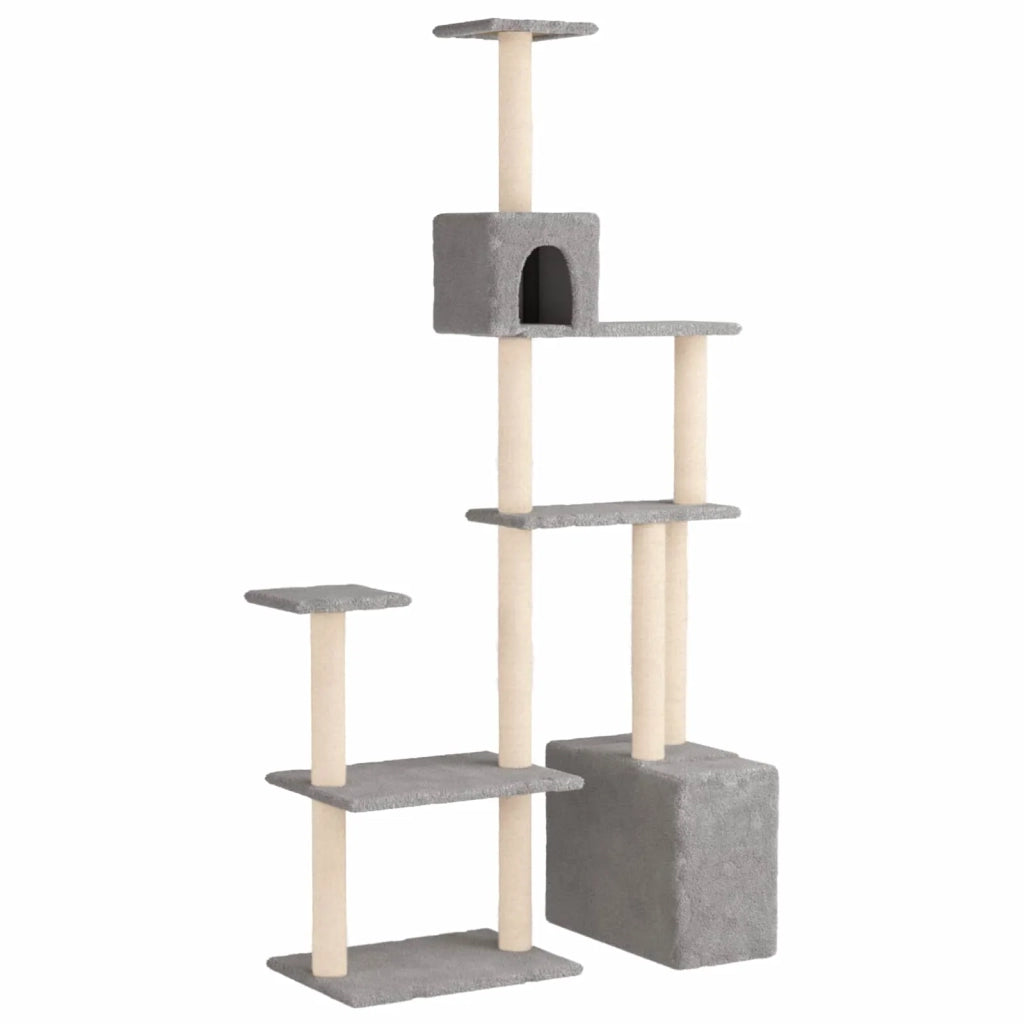 Albero per gatti con pali per graffiare in sisal Grigio Chiaro 172390