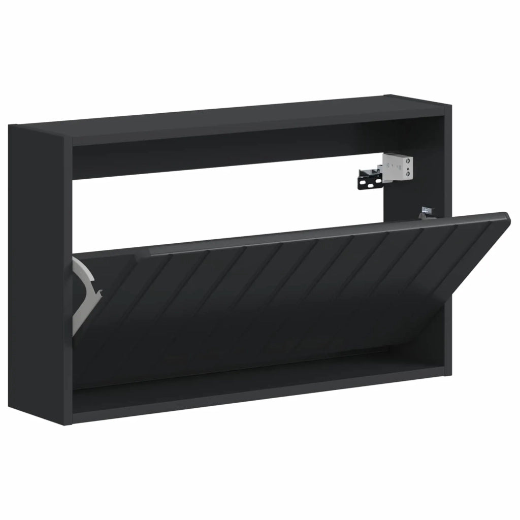 Mobiletto per Scarpe da Muro ZWOLLE 71 x 17 x 43 cm Nero 896406