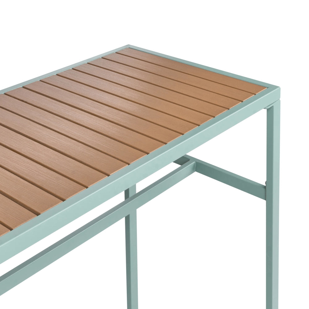 Isola da giardino in acciaio Scaffali in acciaio Base in polipropilene verde chiaro 150x50x90 cm stile elegante