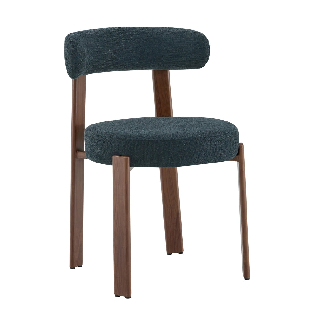 Sedia da Pranzo Moderna in Tessuto ¨C MINIMAL ¨C Nero, Set 2 Pezzi, Schienale ad Arco