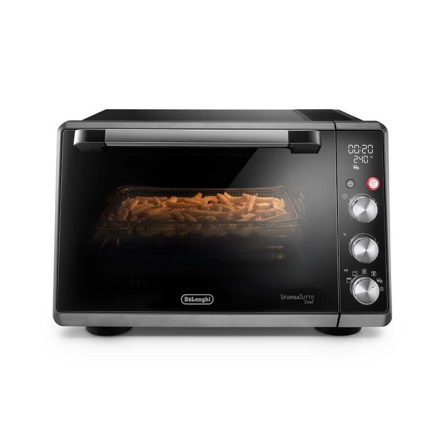 De'Longhi DO34326 Sfornatutto Forno Elettrico Ventilato con Grill 34 L 2000 W Timer Digitale LED (34x52.5x46.5 cm) colore Nero Titanio