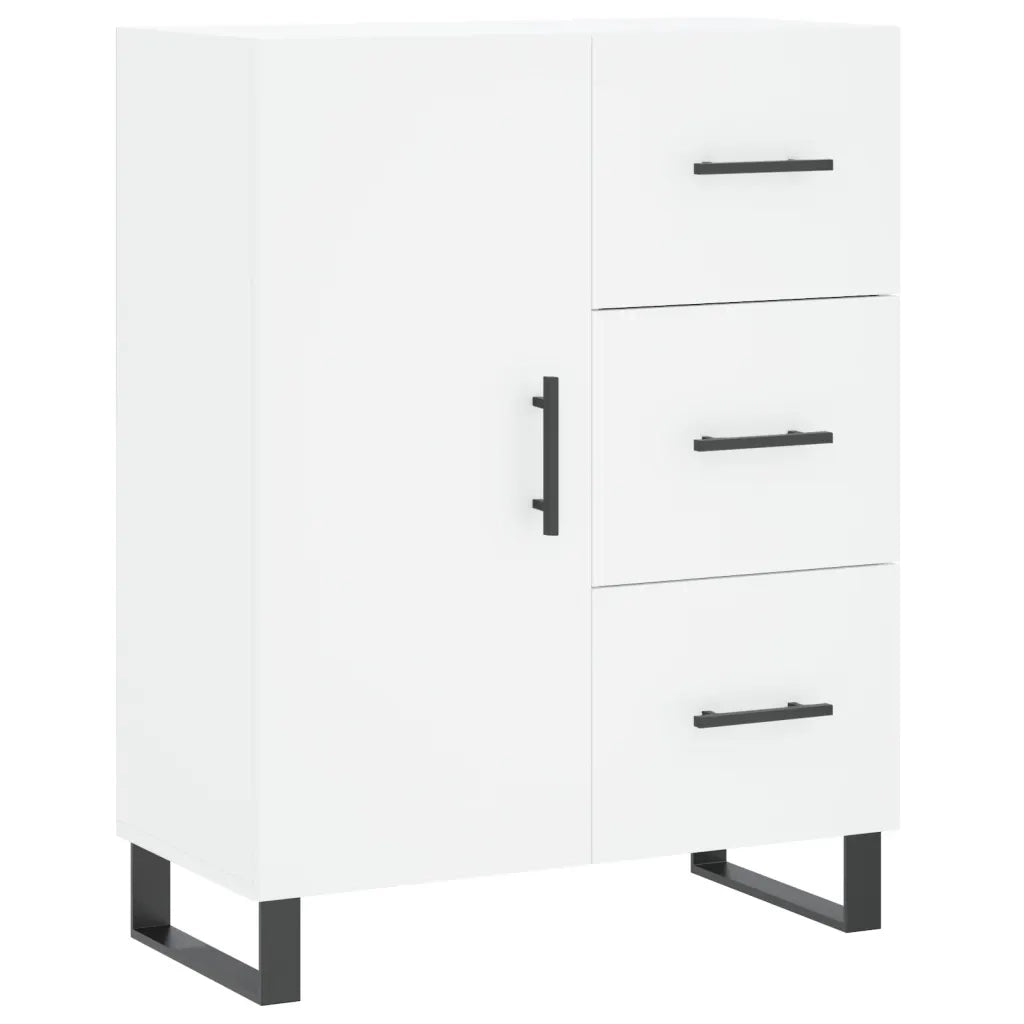 Credenza-Buffet-Armadio da cucina Bianca 69,5x34x180 cm in Legno Multistrato 519603