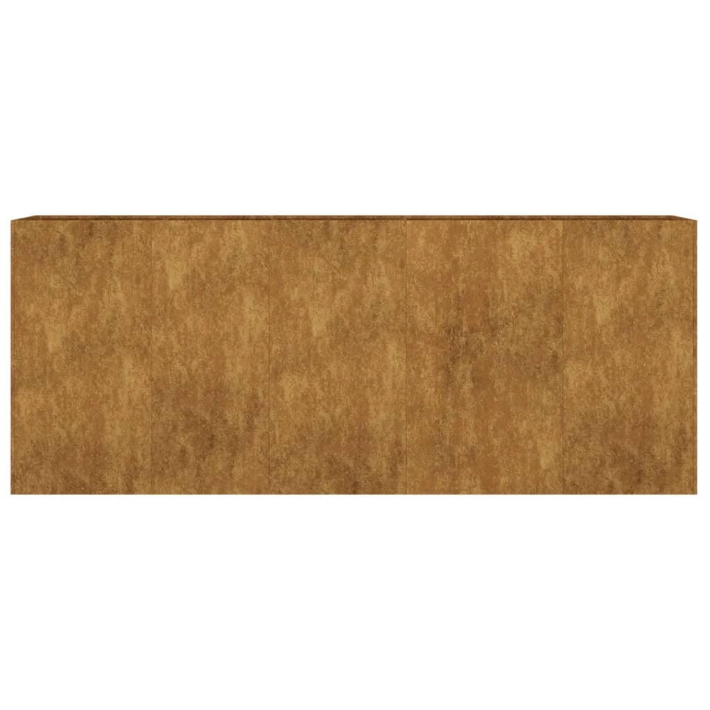 Portavaso per fioriera aiuola rialzata piante fiori terrazzo giardino giardino 200 x 40 x 80 cm acciaio corten marrone 02_0039396