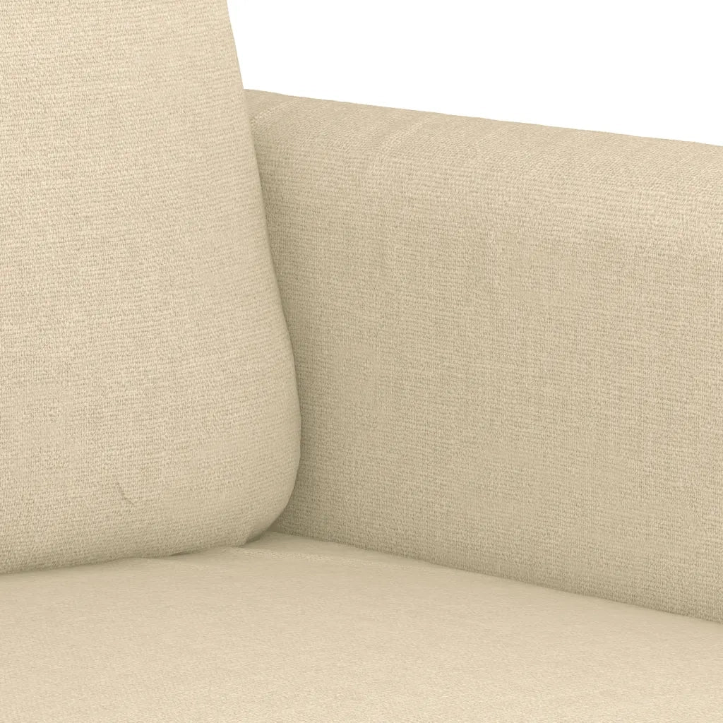Set di Divani 2 pz con Cuscini Crema in Tessuto