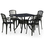 Set da giardino bistrot mobili da giardino per esterno 5 pezzi in alluminio pressofuso nero 02_0013537