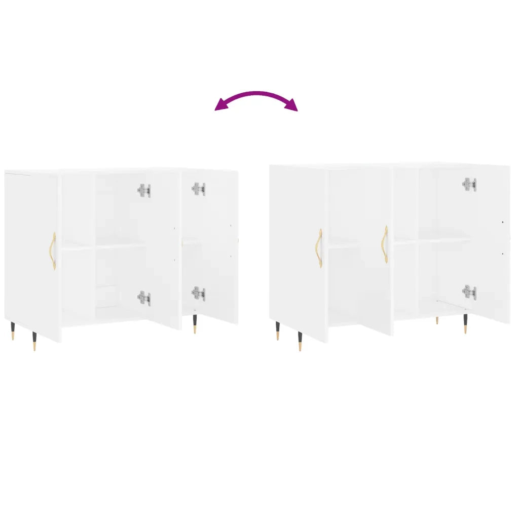 Credenza | Madia | Buffet da pranzo | Armadio da pranzo Bianca 90x34x80 cm in Legno Multistrato