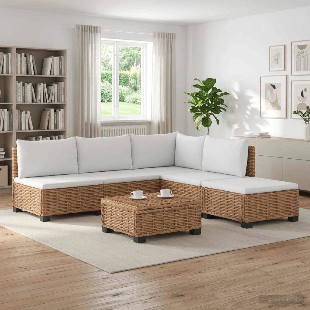 6 pz Set Lounge in Rattan con Cuscini GENDT Rattan naturale 3429870
