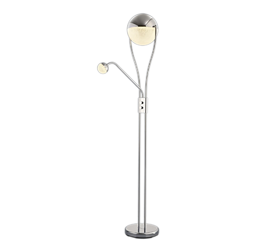 Piantana LED, metallo e acrilico, cromo ed effetto ghiaccio, H 180 cm, Chris