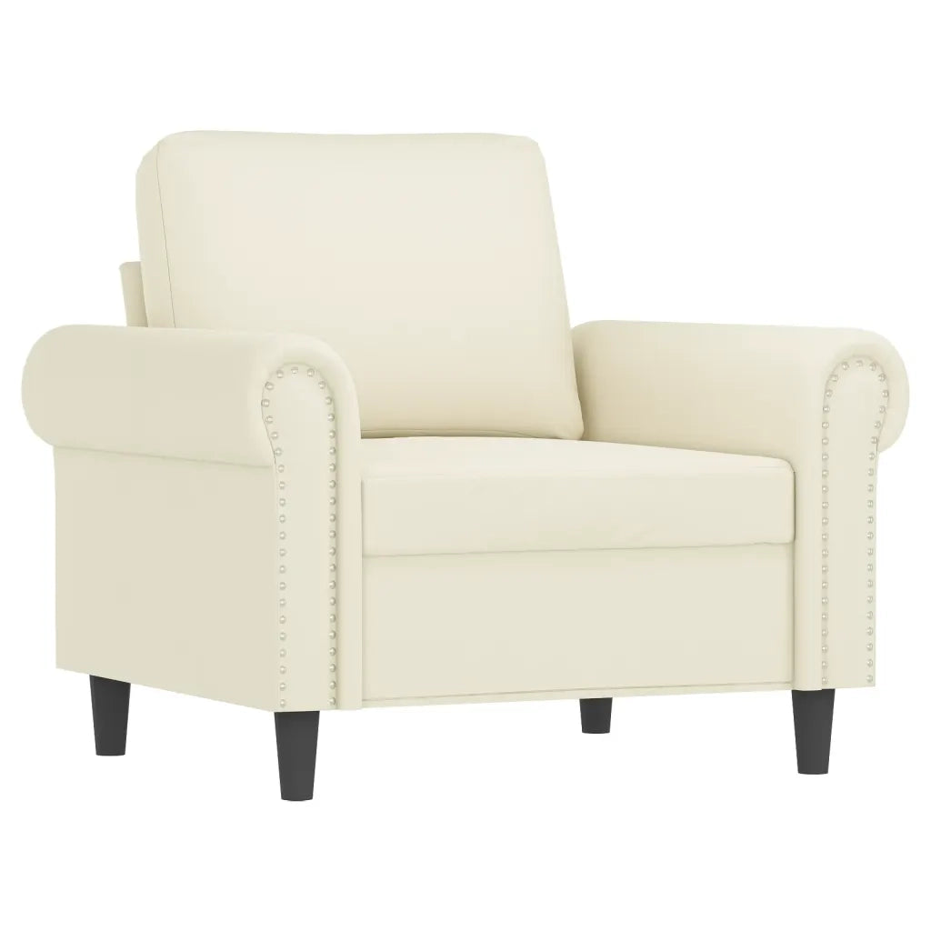 Set di Divani 4 pz con Cuscini Crema in Velluto