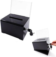 Scatola di Suggestione con Chiusura - Box di Deposito Transparente - Scatola Chiusa a Chiave - Scatola di Risparmio - Scatola di Opificio per Raccolta Fondi - Dimensioni: 15,7 x 11,5 x 10,2 cm - Scatola di Voto