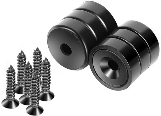 Magnetici, 17mm di diametro, ideali per parete in legno, lavagna bianca, porta, casa, cucina, ufficio (nero, 6 pezzi).