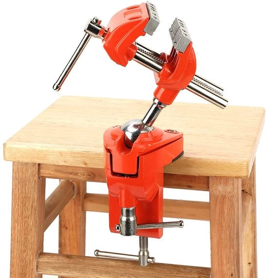 Vassoio 360° rotativo - 70 mm beccuccio regolabile - Resistentente allo shock - Aderenti in gomma antiscivolo - Adatto per lavorazione del legno - Costruzione in alluminio di alta qualità - Vassoio da lavoro