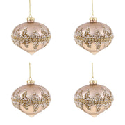 Palline di Natale a Cipolla Diamond Oro 10 cm 4 Pz