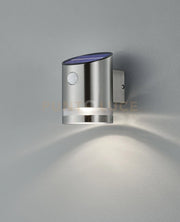 SALTA APPLIQUE LED 3W 165lm, 3000K DA ESTERNO SOLARE RICARICABILE ACCIAIO SATINATO CON SENSORE DI MOVIMENTO IP44 H.13CM