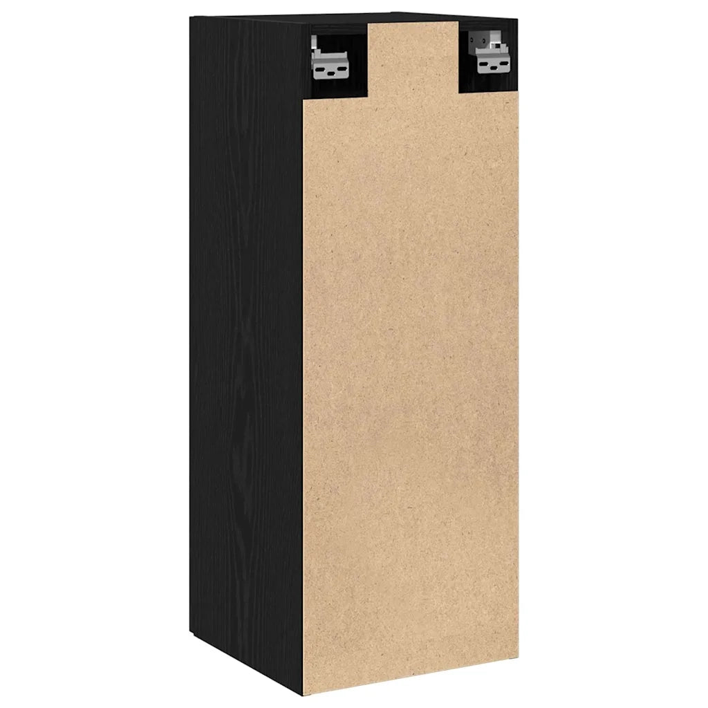 Armadietto a Muro | Mobiletto da Parete Rovere Nero 34,5x34x90 cm in Legno Massello