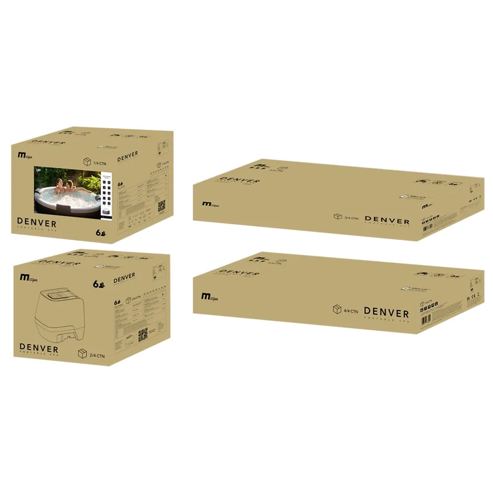 Tempo Style -  Piscina Idromassaggio Circolare Mspa Denver F-DE066W (6 Posti) | 1.82 Ø x 0.70 H | 970 litri | 130 getti d'aria massaggianti a 3 velocità | 8 Idrogetti