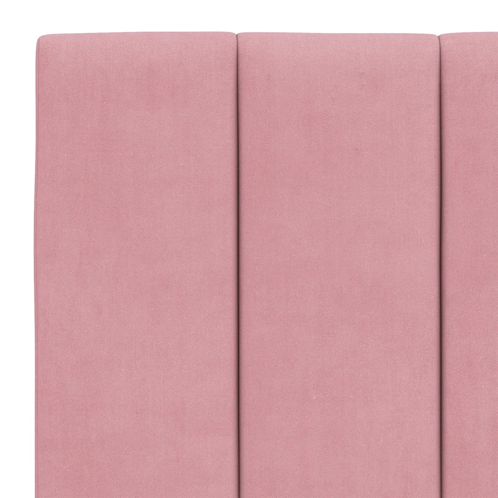 Letto matrimoniale | Letto per adulti | Giroletto senza Materasso Hanko Rosa 140x200 cm in Velluto