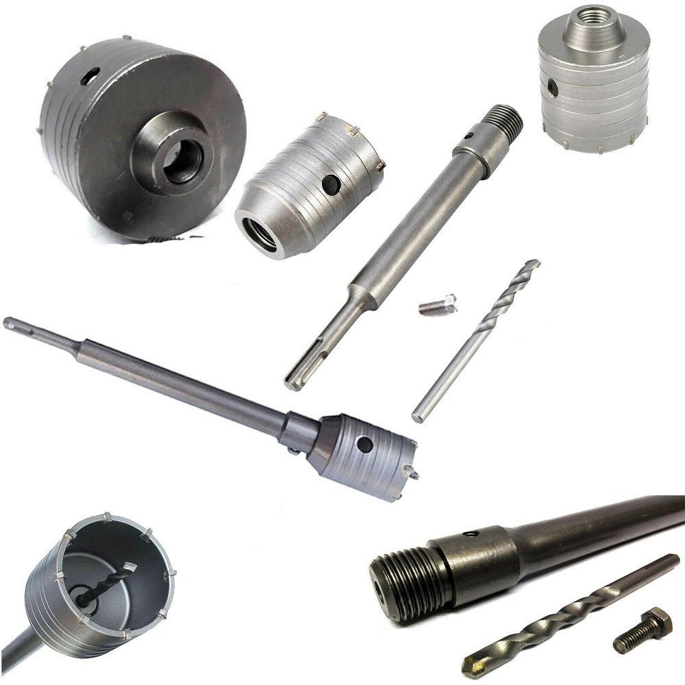 Trade Shop - Fresa Carotatrice A Tazza Per Muro Da 30mm A 130mm + Asta Da 35 Cm Sds Plus -       50 Mm