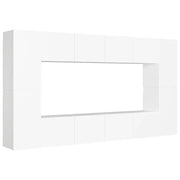 Set Mobili Porta TV 8 pz | Armadietto TV | Mobile Porta TV Bianco in Legno Multistrato