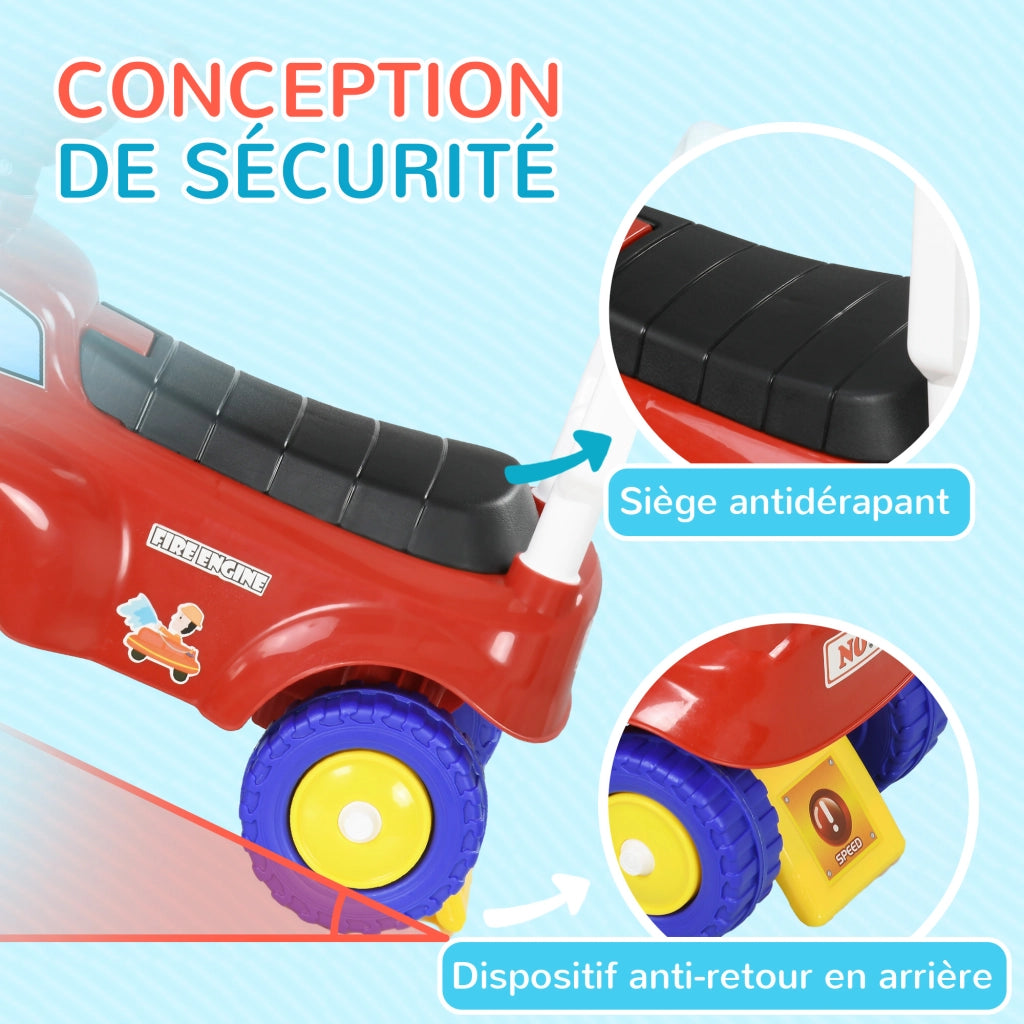 Camion dei Pompieri Portagiochi Porteur Trotteur Bambini ¨C zephmum ¨C Rosso