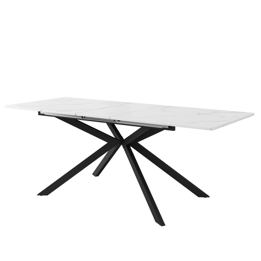 Tavolo da pranzo estensibile in MDF nero e bianco