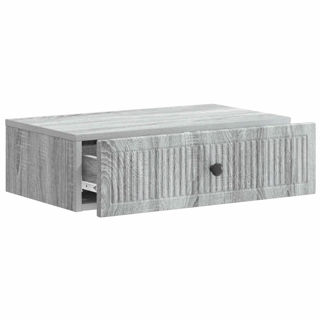Tavolino da Parete Laterale Grigio Sonoma 59 x 34,5 x 17 cm 897981