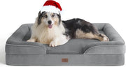 Banco per Cani Ergonomico - Adatto per Cani Grandi - 106x80 Cm - Grigio - Schiuma a Cassetta