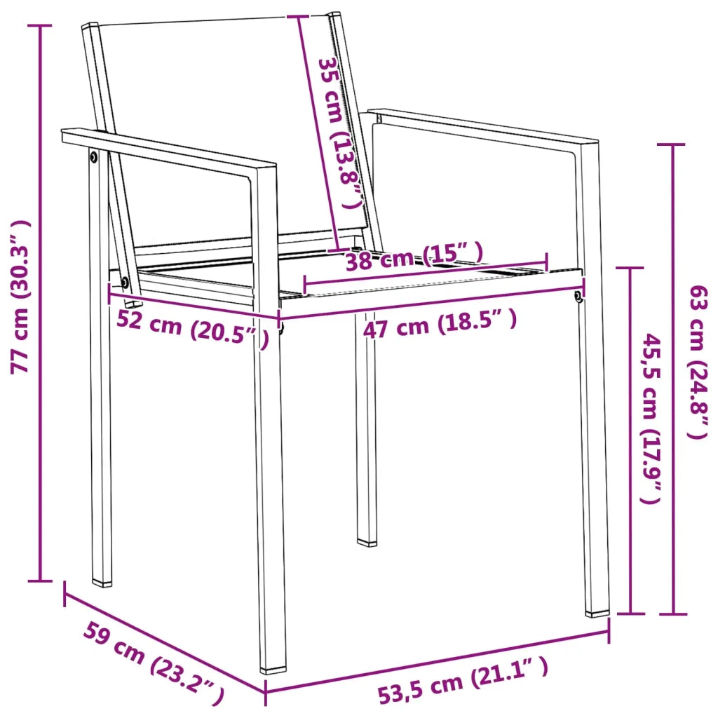 Set di Mobili da Esterno 5 pcs Nero e antracite Textilene 3422888