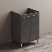 Mobile per lavatoio in ceramica 60x50 cm due ante - Cemento