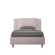 Letto una piazza e mezza senza rete imbottito 120x190 microfibra glicine Antea