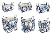 Set 2 Portaoggetti Plastica Bianco Blu Moderno da Interno - RALORA
