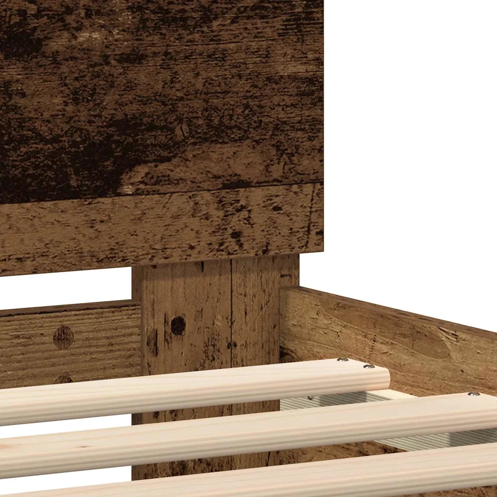 Struttura del letto con strisce LED Legno vecchio 160 x 200 cm 3333939