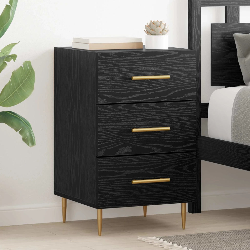 Armadio da Notte Rovere Nero 40 x 40 x 66 cm Legno multistrato