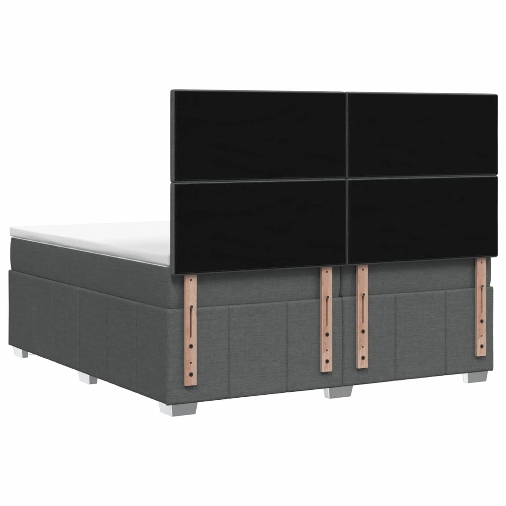 Letto box spring con materasso Grigio Scuro 200 x 200 cm 3454226
