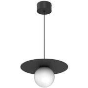 Lampada sospesa Flat 1xE27 nera/bianca in acciaio Luminex