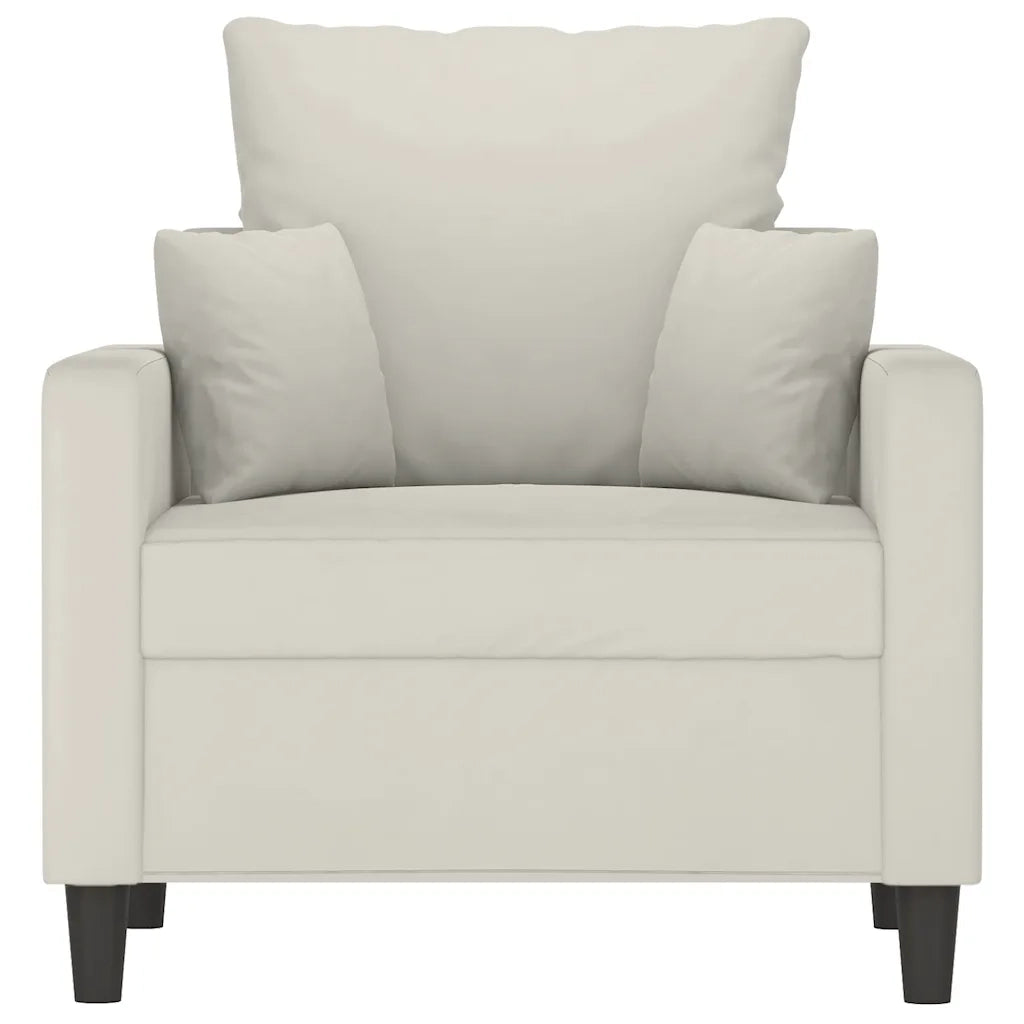 Poltrona-Poltroncina-Divano Sedia Crema 60 cm Velluto 135901